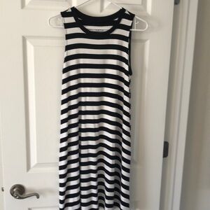 Black and white striped knit, sleeveless dress size medium (8-10)